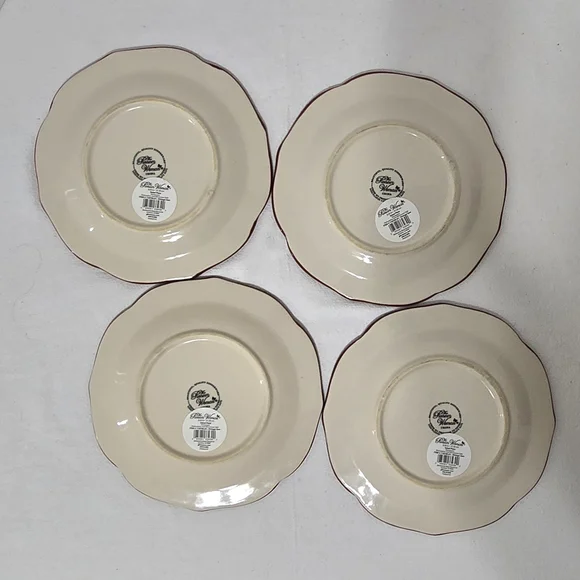 NWT Set Of 4 Pioneer Woman Vintage Geo Stoneware Salad Plates -- 8 1/2" - Picture 12 of 14